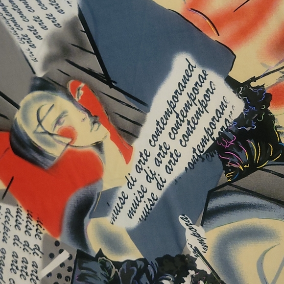 Vintage Remnant Fabric 80s novelty print As Is - Picture 3 of 15